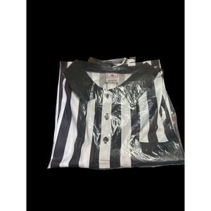 Foot Locker Referee Uniform Employee Shirt  Black White Striped Polo Mens XL New